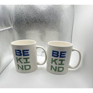 Room Essentials Stoneware Be Kind Mugs Set Of 2 Microwave & Dishwasher Safe NIB